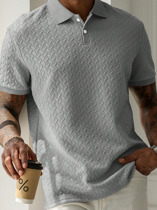 Manfinity Casualcool Men'S Solid Color Short Sleeve Casual/Office Polo Shirt , Polo Shirts for Men , Polo Shirts for Men Collar
