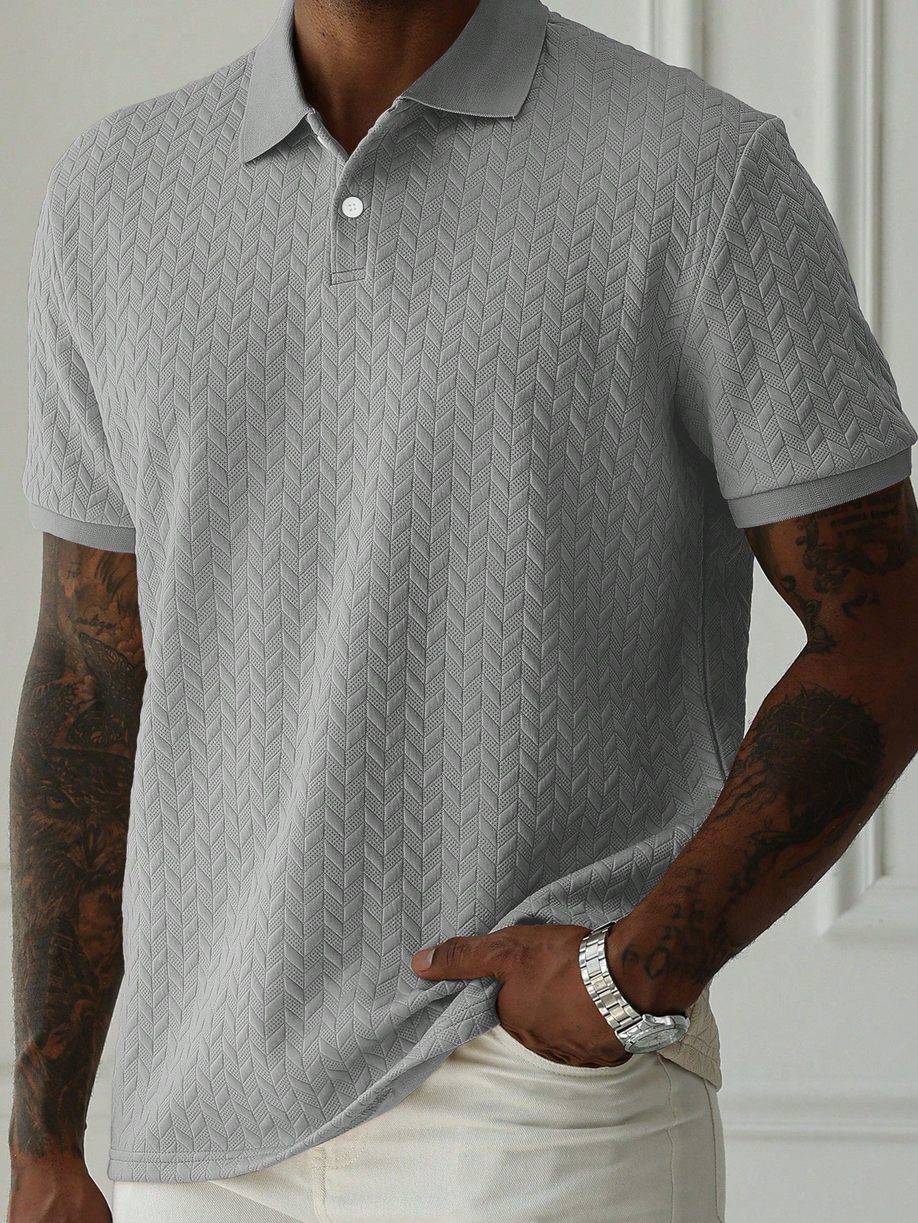 Manfinity Casualcool Men'S Solid Color Short Sleeve Casual/Office Polo Shirt , Polo Shirts for Men , Polo Shirts for Men Collar