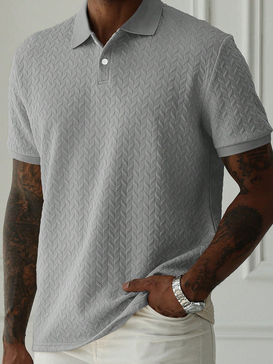 Manfinity Casualcool Men'S Solid Color Short Sleeve Casual/Office Polo Shirt , Polo Shirts for Men , Polo Shirts for Men Collar