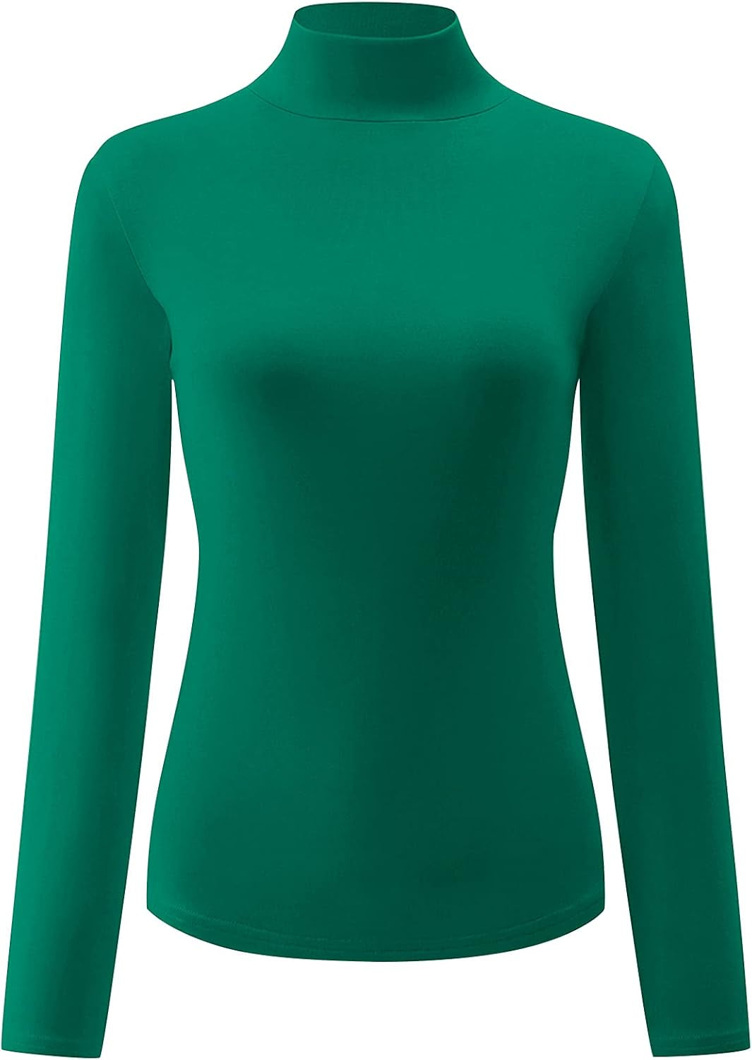 Womens Slim Fitted Mock Turtleneck Tops Long Sleeve Lightweight Base Layer Shirts