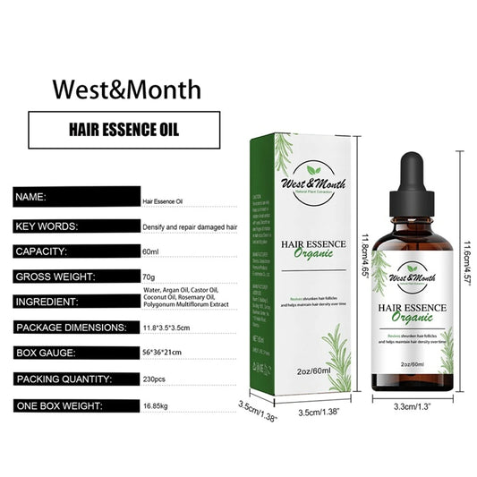 Hair Density Essential Oil,Veganic Natural Hair Growth Oil,Natural Hair Serum Anti-Frizz Hair Serum,Natural Hair Regrowth Essential Oil for Women & Men