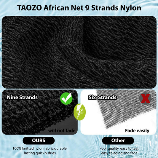 African Net Sponge Authentic African Exfoliating Net Sponge Long Net Bath Sponge Rag African Wash Net Shower Body Scrubber