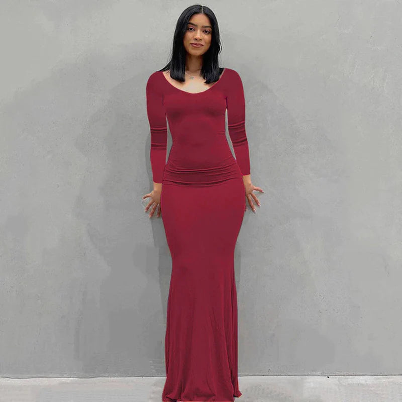 2023 Summer Women Sexy Spaghetti Strap Black Skims Long Dress Y2K Sleeveless Solid Skinny Bodycon Trumpet Maxi Dresses Vestidos