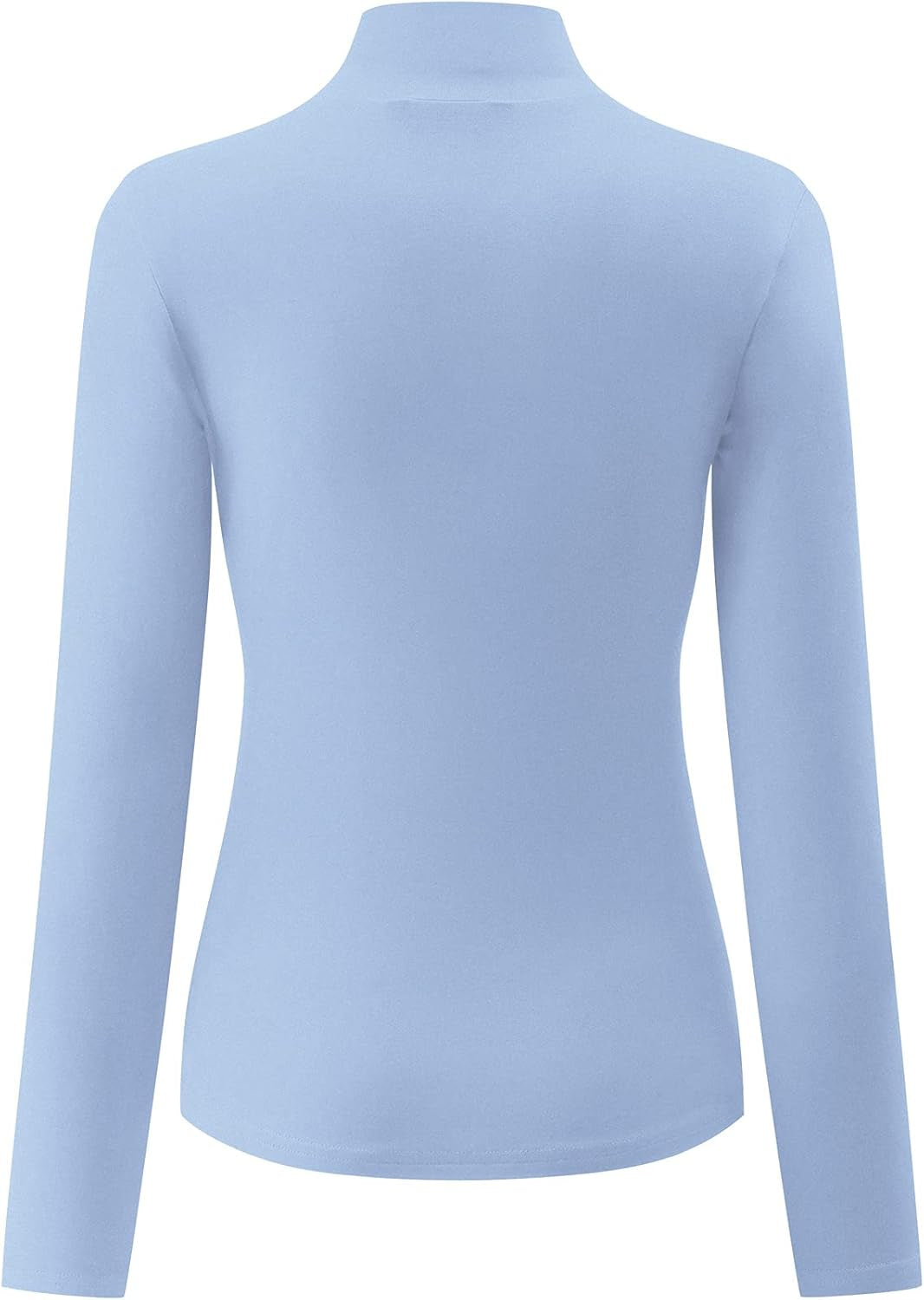Womens Slim Fitted Mock Turtleneck Tops Long Sleeve Lightweight Base Layer Shirts