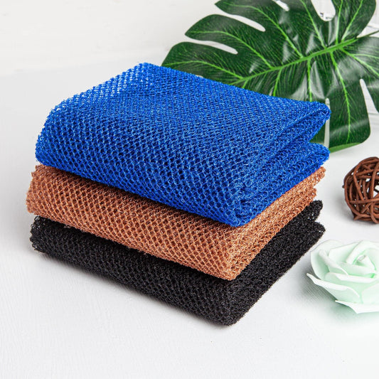 African Net Sponge 3 Pieces African Exfoliating Net African Bath Sponge Scrubbing Rag Net African Wash Shower Long Net Body Scrubber