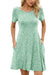 Women'S Summer Dresses Casual T Shirt Dresses Leaves Medium Short Sleeve Flowy Beach Sundress with Pockets