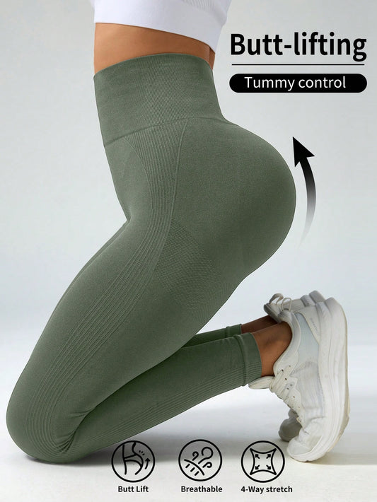 SHEIN Sport Studio Wide Waistband Colorblock Sports Leggings