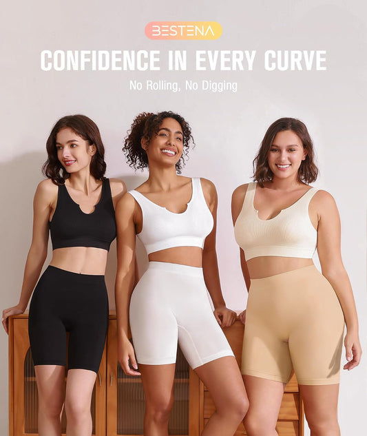 Slip Shorts for under Dresses Seamless Smooth Workout Yoga Bike Shorts for Women