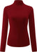 Womens Slim Fitted Mock Turtleneck Tops Long Sleeve Lightweight Base Layer Shirts