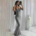 2023 Summer Women Sexy Spaghetti Strap Black Skims Long Dress Y2K Sleeveless Solid Skinny Bodycon Trumpet Maxi Dresses Vestidos