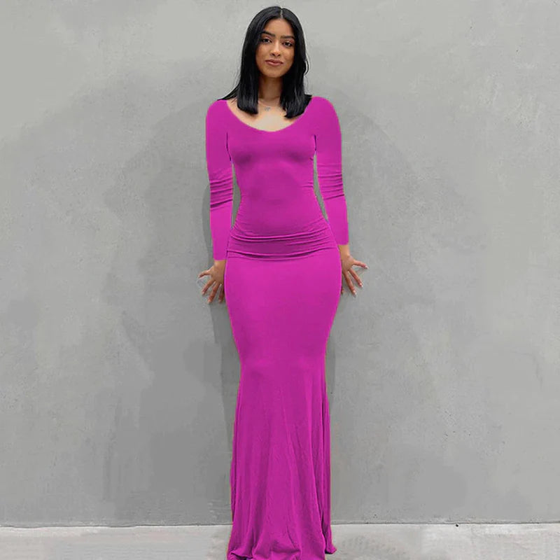 2023 Summer Women Sexy Spaghetti Strap Black Skims Long Dress Y2K Sleeveless Solid Skinny Bodycon Trumpet Maxi Dresses Vestidos