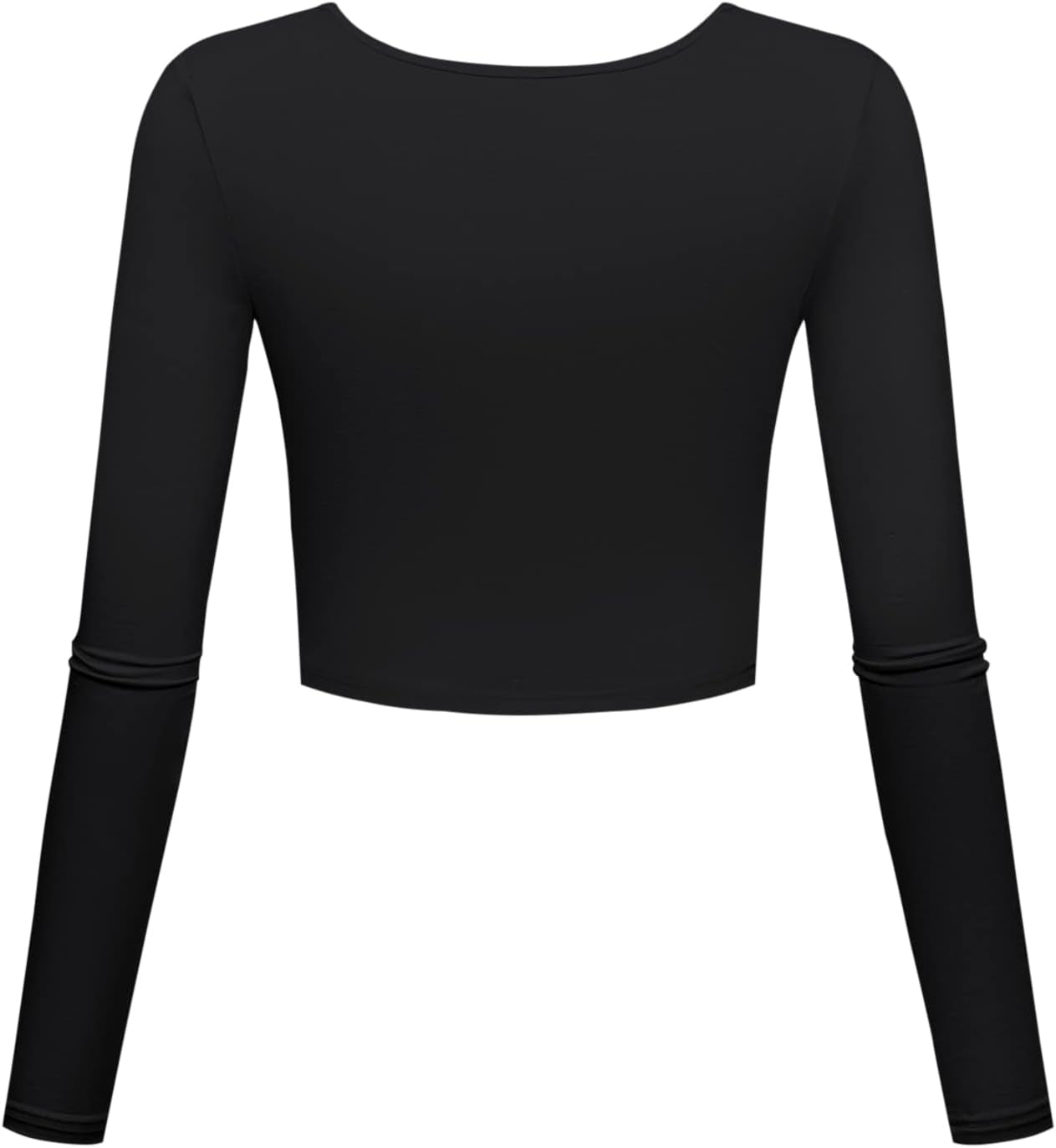 Long Sleeve Crop Tops for Women Workout Basic Clothes for Teen Ladies Fitted Slim Scoop Neck Cute Yoga Shirts